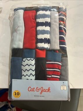 Cat & Jack Men's 10-Pack Boxer Briefs - Red, Navy & Gray Mix